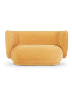 Диван двухместный из МДФ оранжевый Laredoute