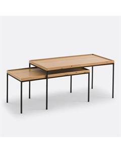 Комплект из двух столов журнальных штабелируемых Joga прямоугольные бежевый Laredoute