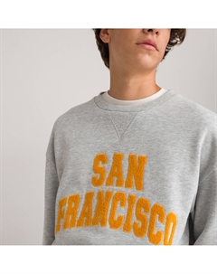 Свитшот с круглым вырезом из мольтона принт an Francisco серый Laredoute