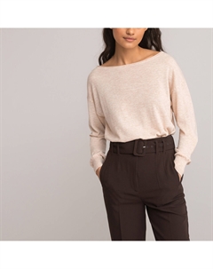 Пуловер с вырезом-лодочкой бежевый Laredoute