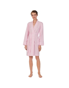 Халат из хлопка с завязками розовый Laredoute