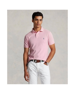 Рубашка-поло зауженного кроя из хлопка пике розовый Polo ralph lauren