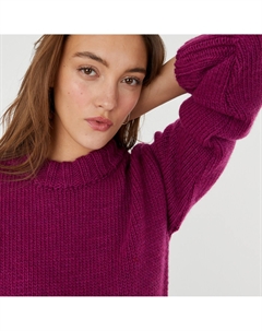 Пуловер с круглым вырезом плотный трикотаж фиолетовый La redoute collections