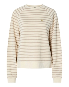 Свитшот в полоску с вышивкой сердце бежевый Pieces