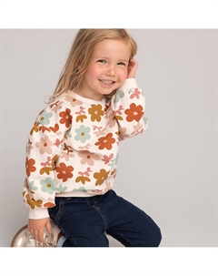 Свитшот с круглым вырезом из мольтона цветочный принт разноцветный Laredoute