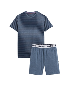 Пижама короткая с круглым вырезом серый Laredoute