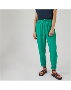 Брюки-джоггеры изо льна зеленый Laredoute