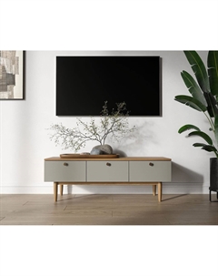 Комод с тремя ящиками из березы серый So'home