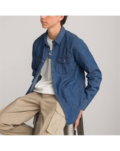 Рубашка из джинсовой ткани синий La redoute collections