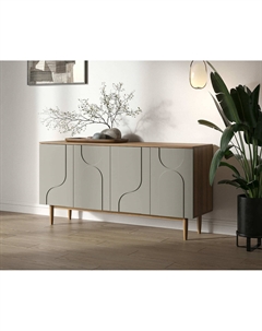 Комод с четырьмя дверками из березы серый So'home