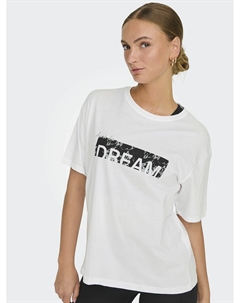 Футболка свободного покроя с круглым вырезом Space Life белый Only play