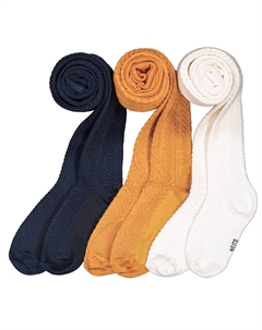 Комплект из трех колготок крученая пряжа синий Laredoute