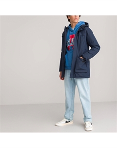 Утепленная парка с капюшоном синий La redoute collections