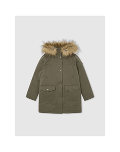 Парка средней длины с капюшоном зеленый Pepe jeans