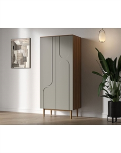 Шкаф с двумя дверками из березы серый So'home