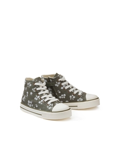 Кеды высокие с цветочным принтом зеленый La redoute collections