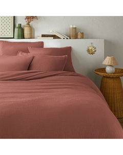 Пододеяльник из газовой хб ткани и осветленного хлопка Kumco каштановый La redoute interieurs