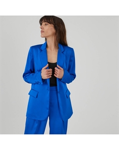 Блейзер прямого покроя из сатина синий La redoute collections