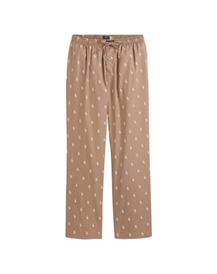 Брюки пижамные с принтом pony player каштановый Polo ralph lauren