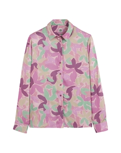 Рубашка из сатина с цветочным принтом розовый Laredoute