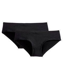 Комплект из 2 однотонных трусов из хлопка Cottone черный La redoute collections