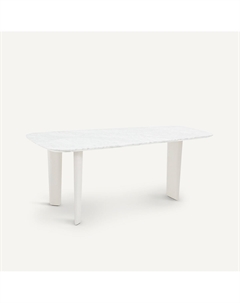 Стол обеденный из белого мрамора Dolmena белый Laredoute