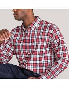 Рубашка прямая в клетку красный La redoute collections