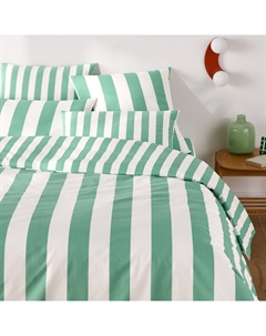 Пододеяльник из хлопка Hendaye зеленого цвета зеленый La redoute interieurs