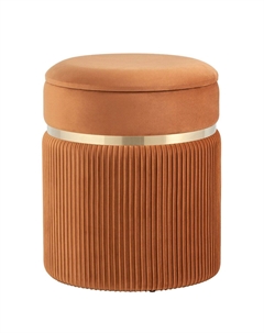 Пуф из мягкого велюра оранжевый So'home