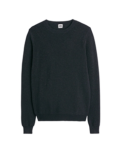 Пуловер из блестящего трикотажа с круглым вырезом черный La redoute collections