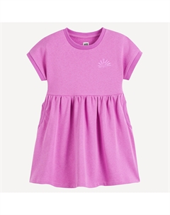 Платье с короткими рукавами из мольтона фиолетовый La redoute collections