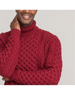 Пуловер с высоким воротником из объемного трикотажа красный Laredoute