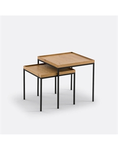 Комплект из двух столов журнальных штабелируемых квадратных Joga бежевый Laredoute