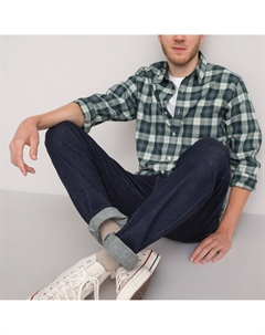 Рубашка прямого покроя с длинными рукавами и принтом зеленый Laredoute