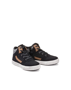 Кеды высокие с меховой подкладкой молнией и шнурками черный La redoute collections