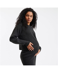 Пуловер с круглым вырезом крупной вязки серый La redoute collections