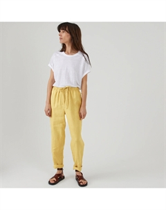 Брюки-джоггеры изо льна желтый Laredoute