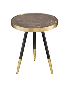 Стол из мрамора и стали черный Laredoute