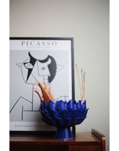 Фруктовая тарелка из керамики и фаянса 32 см синий So'home