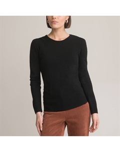 Пуловер с круглым вырезом из тонкого трикотажа черный Anne weyburn