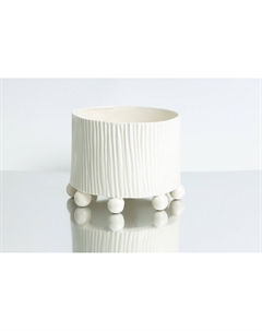 Кашпо из керамики ручной работы 15 см белый So'home