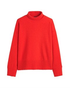 Пуловер из шерсти и кашемира изготовленный во Франции оранжевый La redoute collections