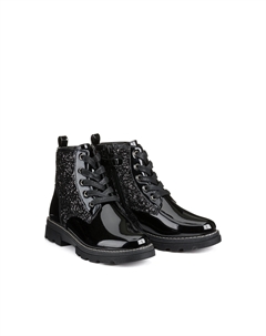 Ботильоны на молнии и кружевные сапоги с блестками черный La redoute collections