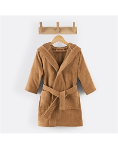 Банный халат с капюшоном из велюровой махры плотностью 450 гм Trizie каштановый Laredoute