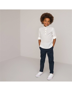 Рубашка с воротником-стойкой с длинными рукавами 3-12 лет бежевый Laredoute