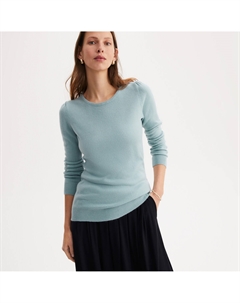 Пуловер с круглым вырезом из тонкого трикотажа зеленый Anne weyburn