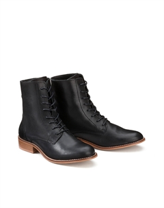 Ботинки из кожи на низком каблуке черный Laredoute