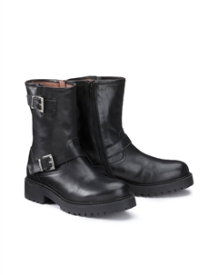 Ботинки из кожи на низком каблуке черный La redoute collections