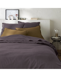 Пододеяльник из осветленного хлопкового сатина Victor uni серый La redoute interieurs