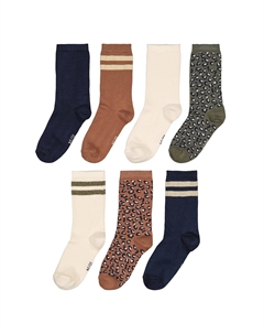 Комплект из семи пар носков в полоску и с леопардовым принтом разноцветный La redoute collections